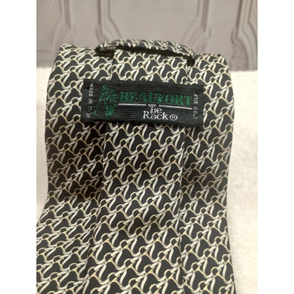 Beaufort Tie Rack Men's Luxury Tie 100% Silk Made In Italy Smooth Geometric EUC - Picture 1 of 16